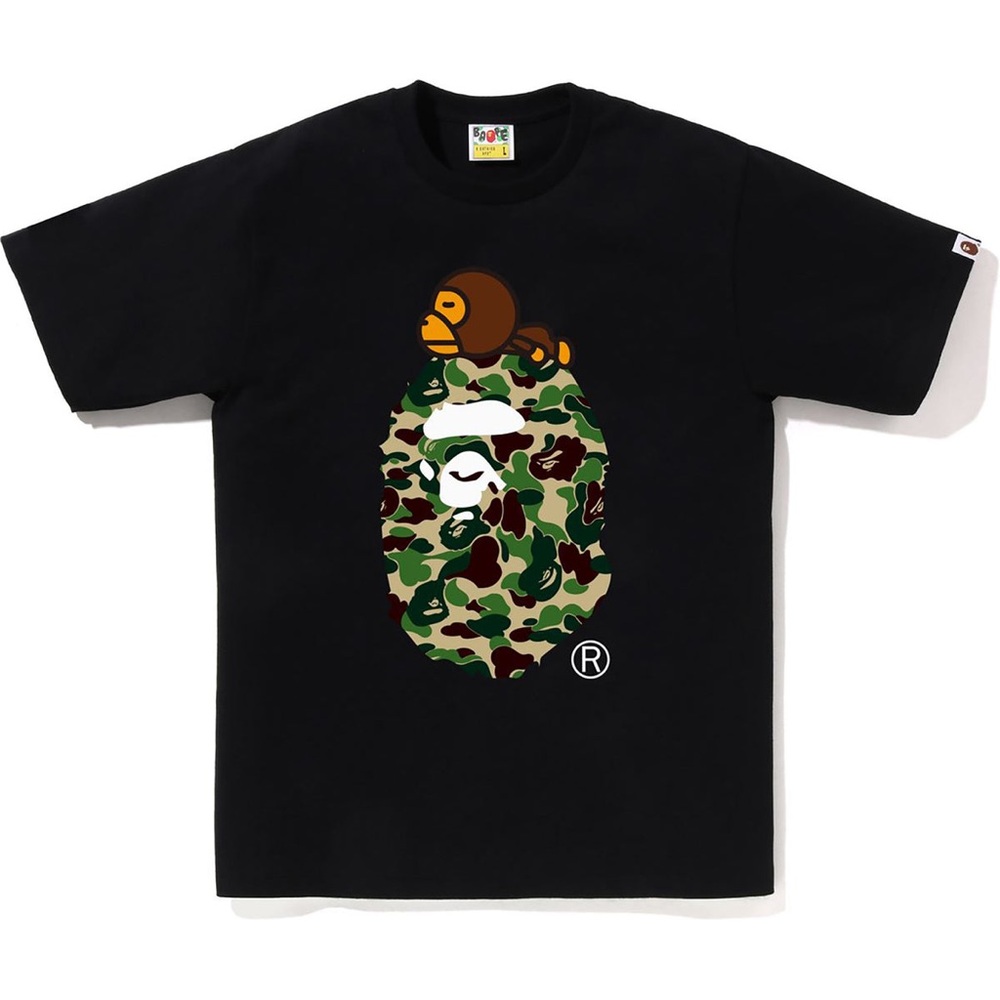 Bape A Bathing Ape Men’s Black And Camo Graphic Tee